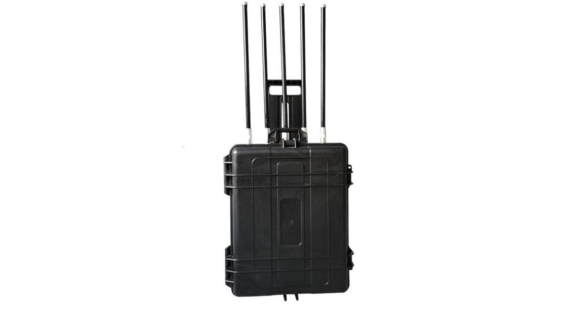 Bloqueador de recepção portátil de dispositivos de interferência de telemóvel WIFI VHF UHF com controlo LAN