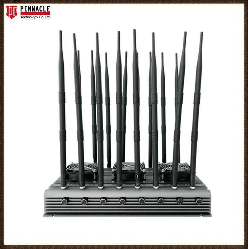 16 Antenna WIFI Controle remoto Lojack Jammer Bloqueador de telefone celular para escritório 120W