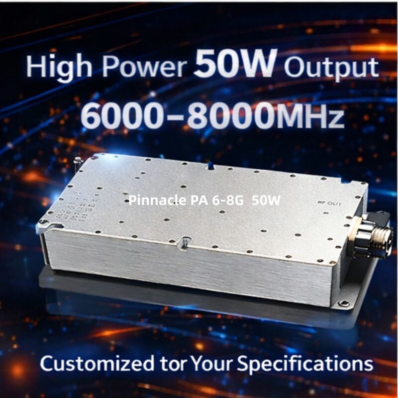Modulo de amplificador de alta potência de 8 ̊10 GHz de 50 W Amplificador de potência de RF de alta eficiência para aplicações de banda X